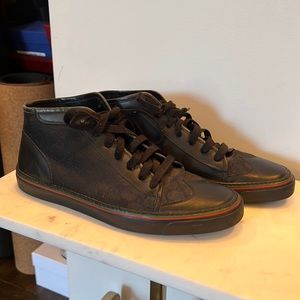 Men’s canvas and leather gucci sneakers